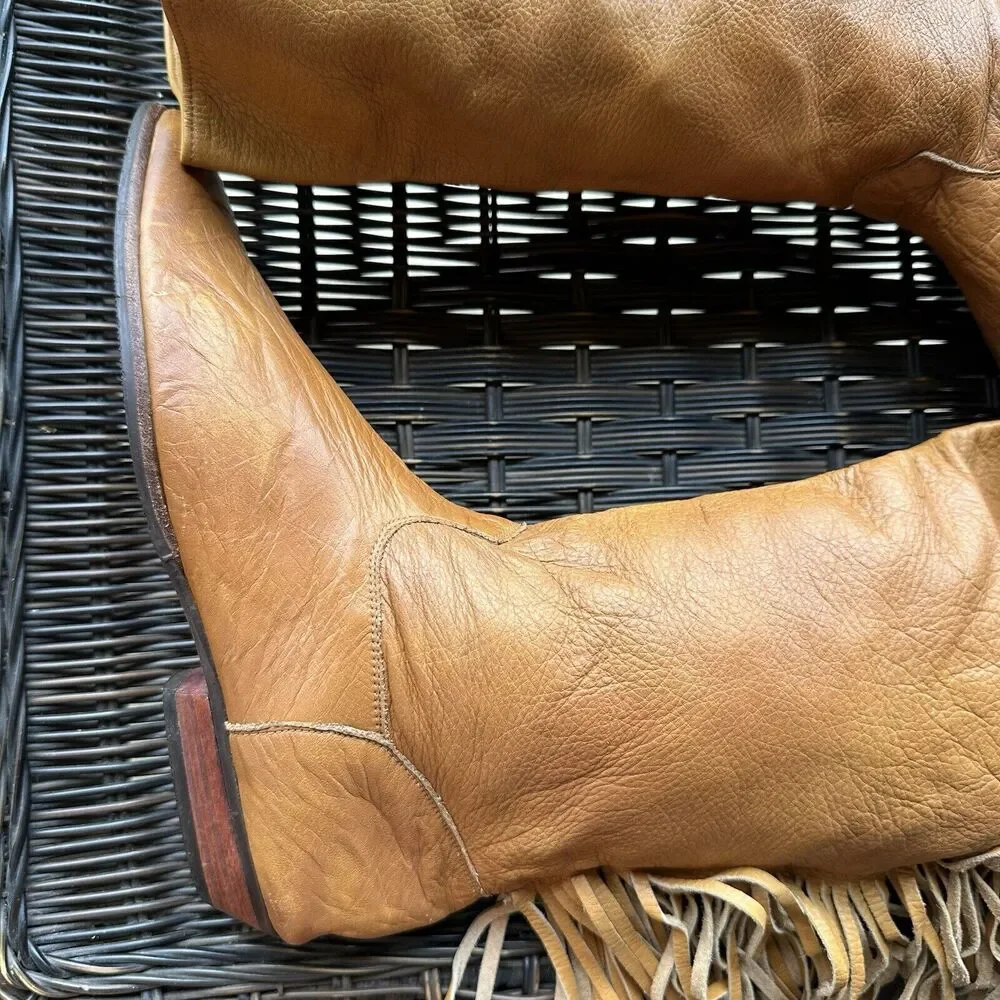 Laredo Leather Boots Womens Size 6 M Fringed Western Cowboy Cowgirl Taylor Swift